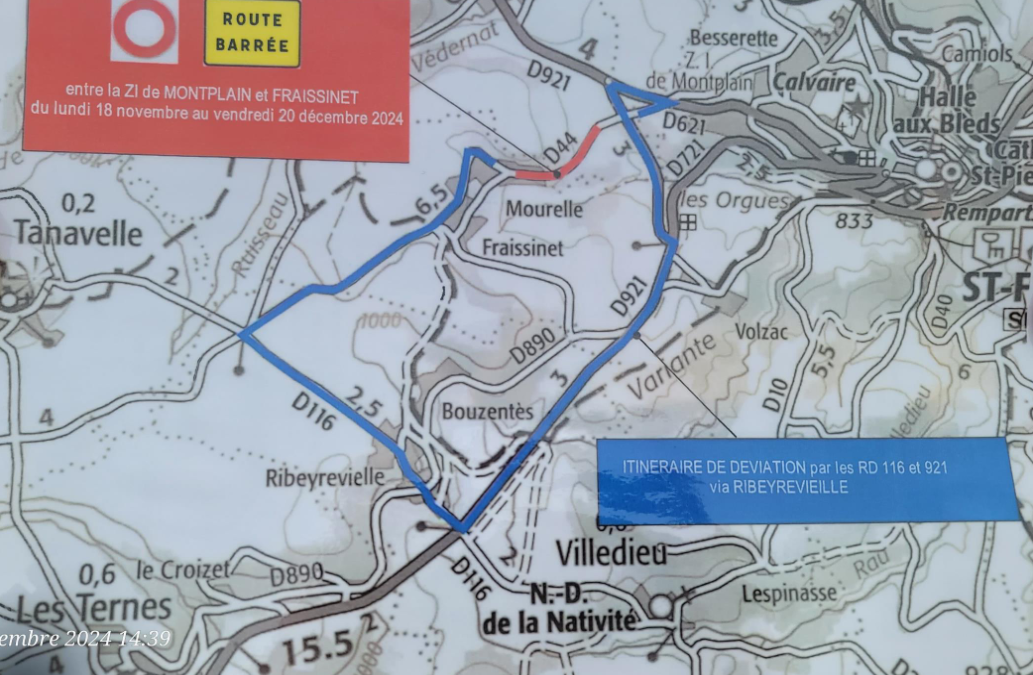 Travaux sur le réseau AEP de la route départementale 44